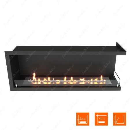 Биокамин угловой SteelHeat Leader 1200 правый стекло по цене 45 093 руб.